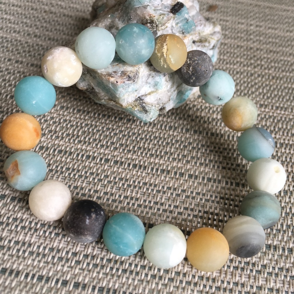 Amazonite Natural Gemstone Stretch Bracelet